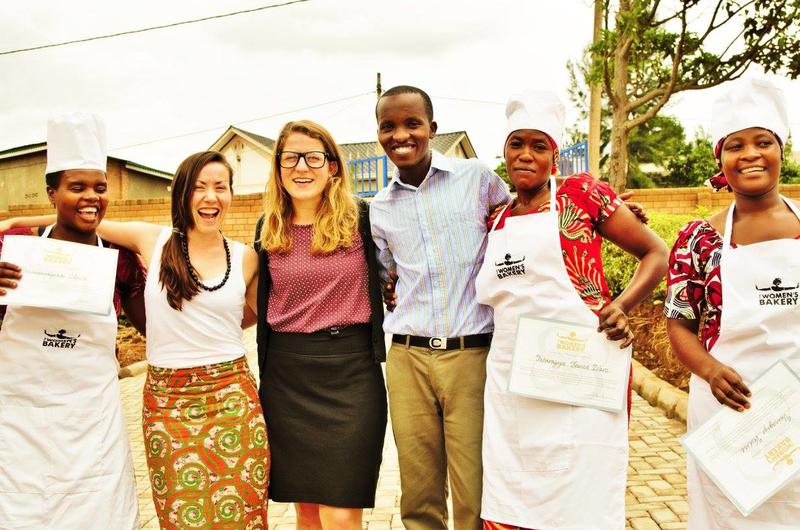 image of julie with the first The women's Bakery group in Rwanda