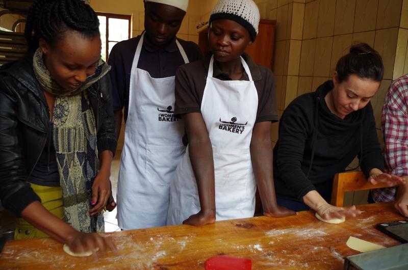 Julie at baking training